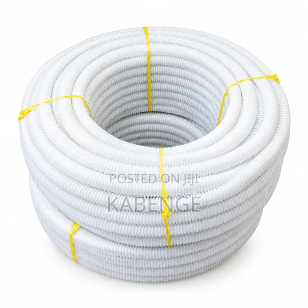 Flexible White Corrugated PVC Electrical Conduit Pipe Roll - 1