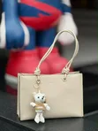 Taupe Structured Classic Office Tote Handbag - 1