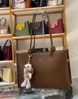 Taupe Structured Classic Office Tote Handbag - 2