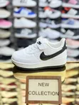 Nike Kids' Sneakers - White/Black Swoosh, Lace + Velcro, Sizes 30-35 - 3