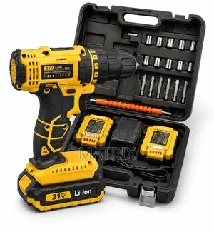 EDON 21V Rechargeable Drill Kit with 2 Batteries & Accessories