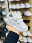 Nike Air Force 1 Triple White Double Velcro School Shoes - 1