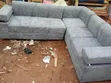 Fabric Gray Min L Sofa Set - 1