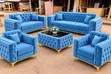 Fabric Gray Min L Sofa Set - 2