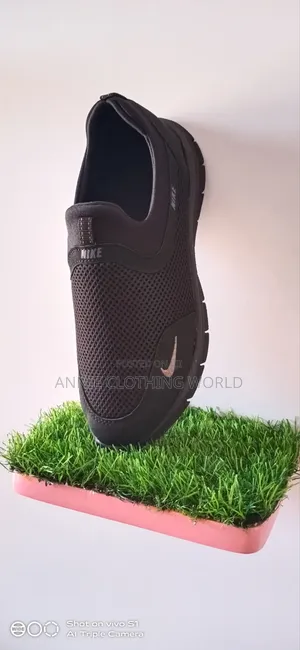 Nike Slip-On Sneakers - Black Mesh, Breathable