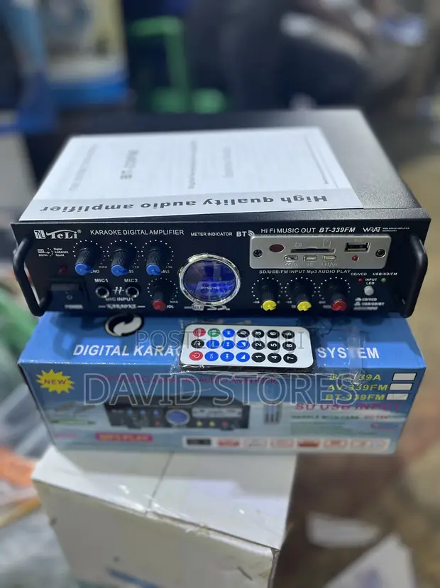 BT-338FM 80W Audio Amplifier with Dual Mic Inputs - 1