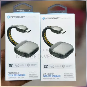 Powerology 60W Type-C to 3.5mm Aux Adapter with Charging