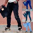 High Quality Non-Fading Men's Jeans - Black - 1