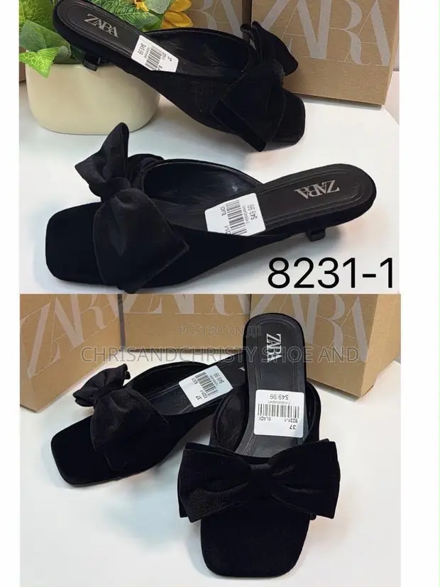 Ladies Classy Heels Collection: Mesh Bow & Studded Sling Back - 1