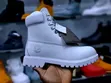 Plain White Timberland Boots - 2
