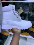 Plain White Timberland Boots - 3
