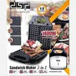 Brand New DSP 3-in-1 Sandwich, Waffle & Grill Maker (KC1236) - 2