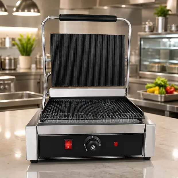 Commercial Panini Press Grill - Single Contact Sandwich Maker - 1