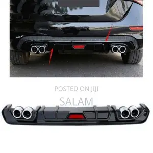 Universal Car Rear Diffuser Lip Spoiler with Double Fake Exhaust