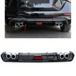 Universal Car Rear Diffuser Lip Spoiler with Double Fake Exhaust - 1