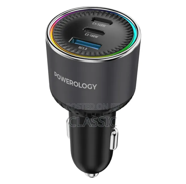 Powerology Élan 240W Dual USB-C/USB-A Car Charger - 1