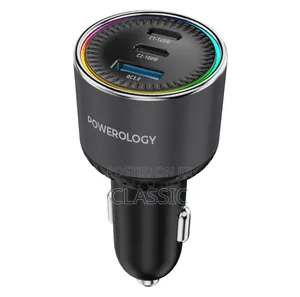 Powerology Élan 240W Dual USB-C/USB-A Car Charger