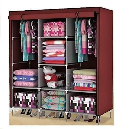 Brand New 3-Column Wardrobe Frame - Maroon - 1