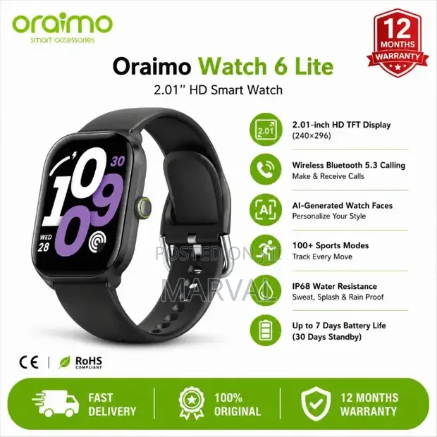Oraimo Watch 6 Lite Smart Watch (OSW-809) - 1