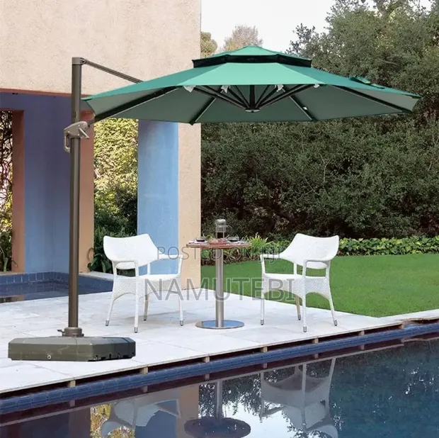 3 Meter Adjustable Canvas Garden Umbrella - 1