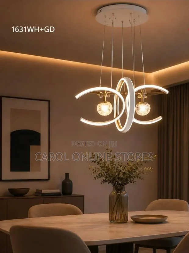Modern Color Changing Double C-Shaped LED Pendant Light - 1