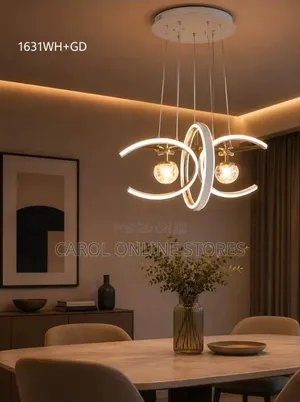 Modern Color Changing Double C-Shaped LED Pendant Light