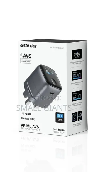 Green Lion Prime AVS TFT Wall Charger 65W GaNStorm