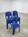 1 Piece Plastic Party Chairs - Blue - 1