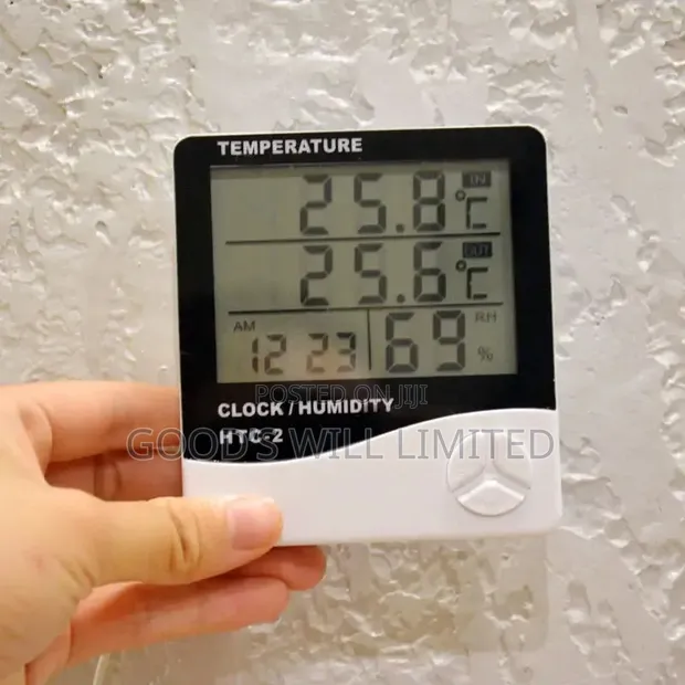 Digital Room/Fridge Thermometer with Humidity Display - 1