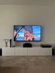 White 5ft Wooden TV Stand Unit with Storage and LED Lights - 2