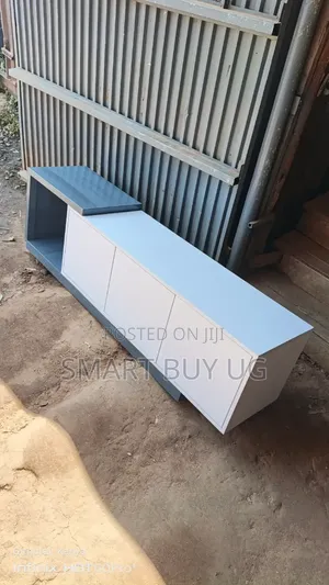 Modern White TV Stand with Drawers & LED Lights