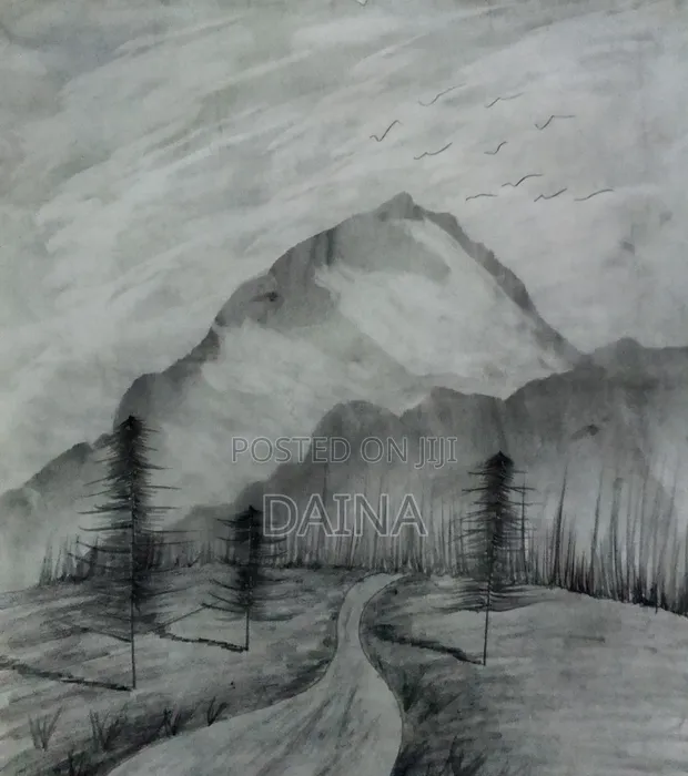 Art Peace Living Room Pencil Work - 1