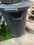 Large Grey Commercial Circular Waste Bin - 1