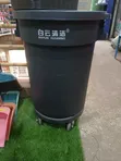 Large Grey Commercial Circular Waste Bin - 2