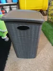 Plastic Laundry Hamper with Rattan Texture - 1