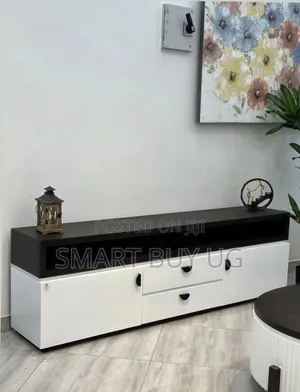 White 5ft Wooden TV Stand with Drawers and LED Lights
