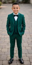 Boys Forest Green 5-Piece Suit - 2