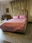Beige Velvet Channel Bed - 5x6 Hotel Bed - 2