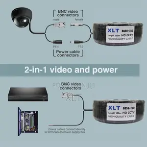 XLT RG59 Coaxial Cable with Power, 100m