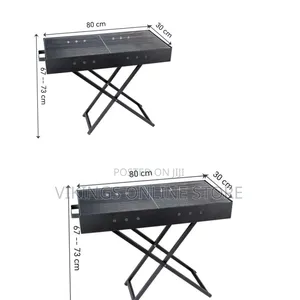 Portable Rectangular Charcoal BBQ Grill with X-Shaped Folding Stand
