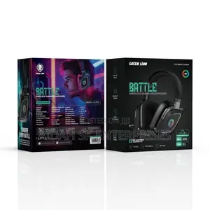 Green Lion Battle Wireless Gaming Headphones - Black