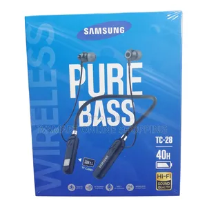 Samsung TC-28 Pure Bass Neckband Earphones - 40H Battery, TF Card