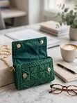 Green New Handmade Crossbody Bag - 2