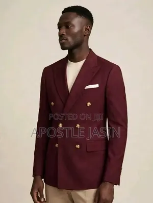 Maroon Double Breasted Blazer
