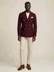 Maroon Double Breasted Blazer - 2