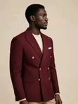Maroon Double Breasted Blazer - 3