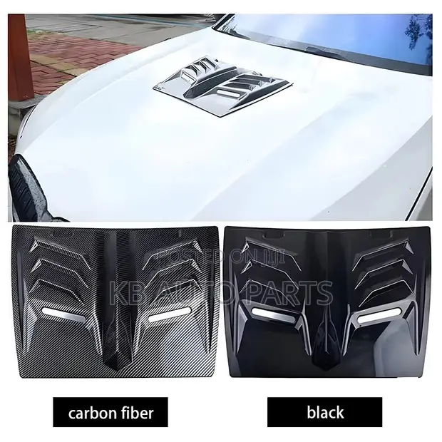 Universal Gloss Black Engine Hood Cover Air Vent - 1