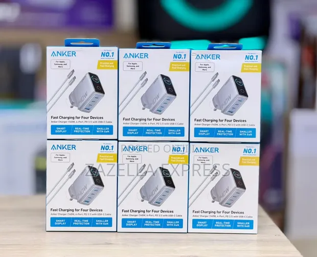 Anker 140W USB-C Charger, 4-Port Multi-Device Fast Charging - 1