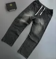 Men's Dark-Wash/Black Vintage Straight-Fit & Baggy Denim Jeans - 3