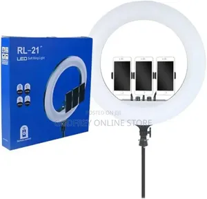 21-Inch LED Ring Light with 3 Phone Holders